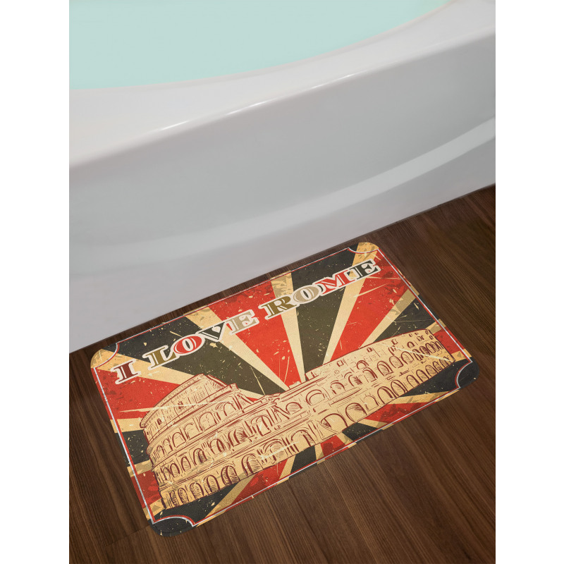 Italian Rome Lettering Bath Mat