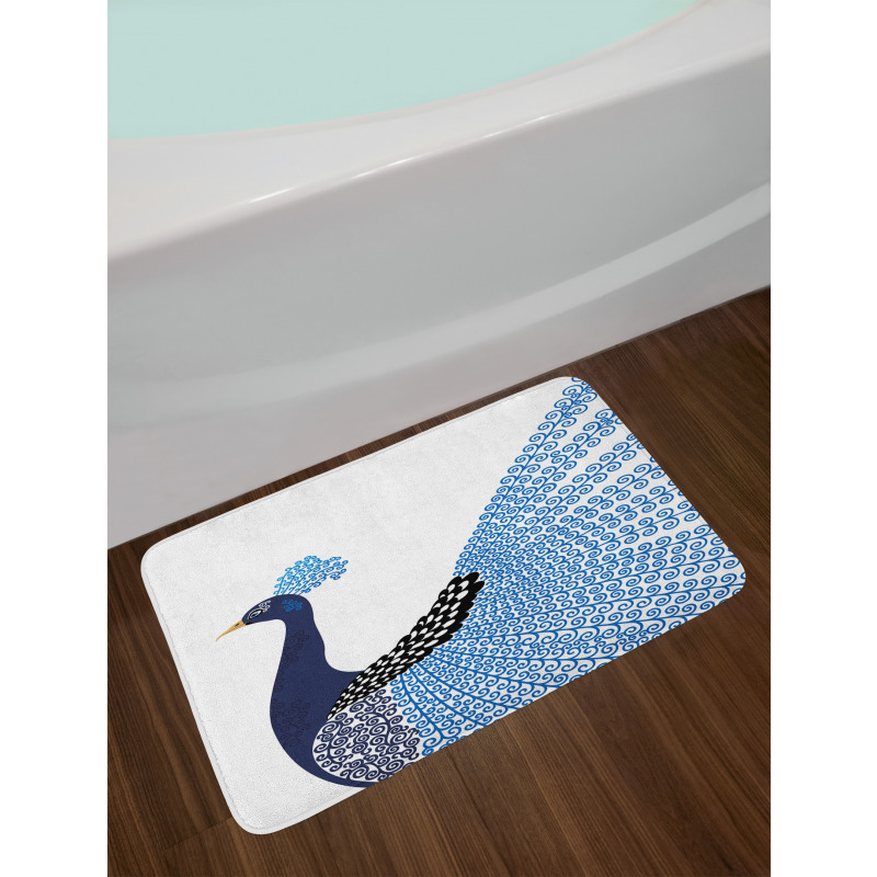 Exotic Peacock Feather Bath Mat