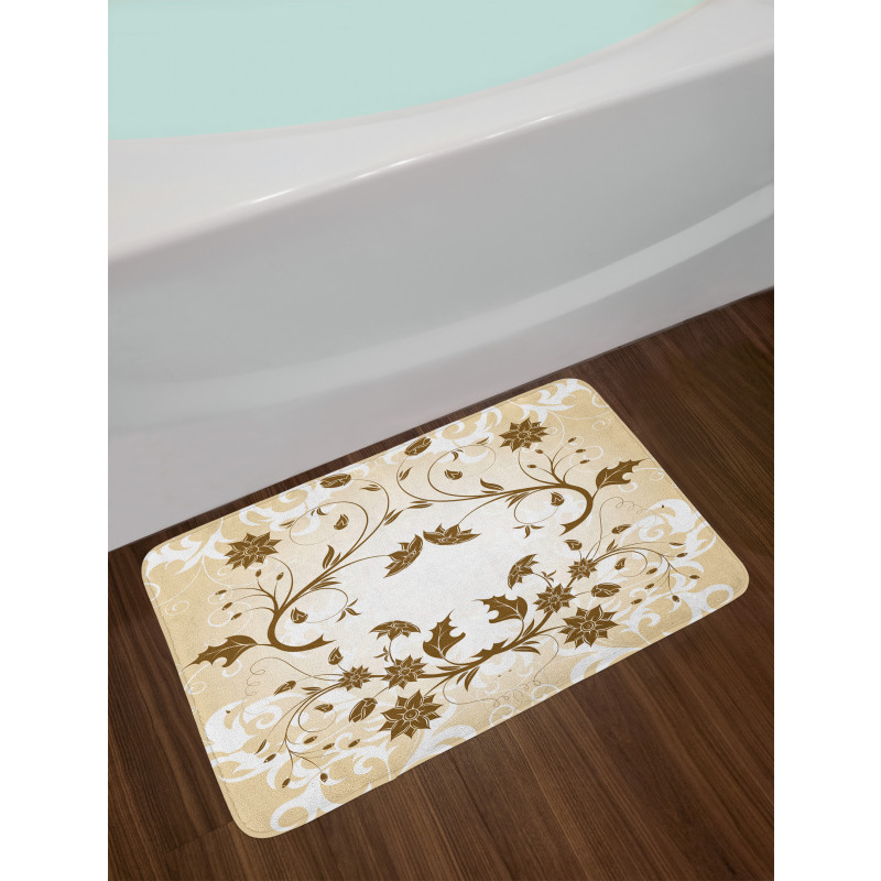 Swirled Petals Leaves Bath Mat