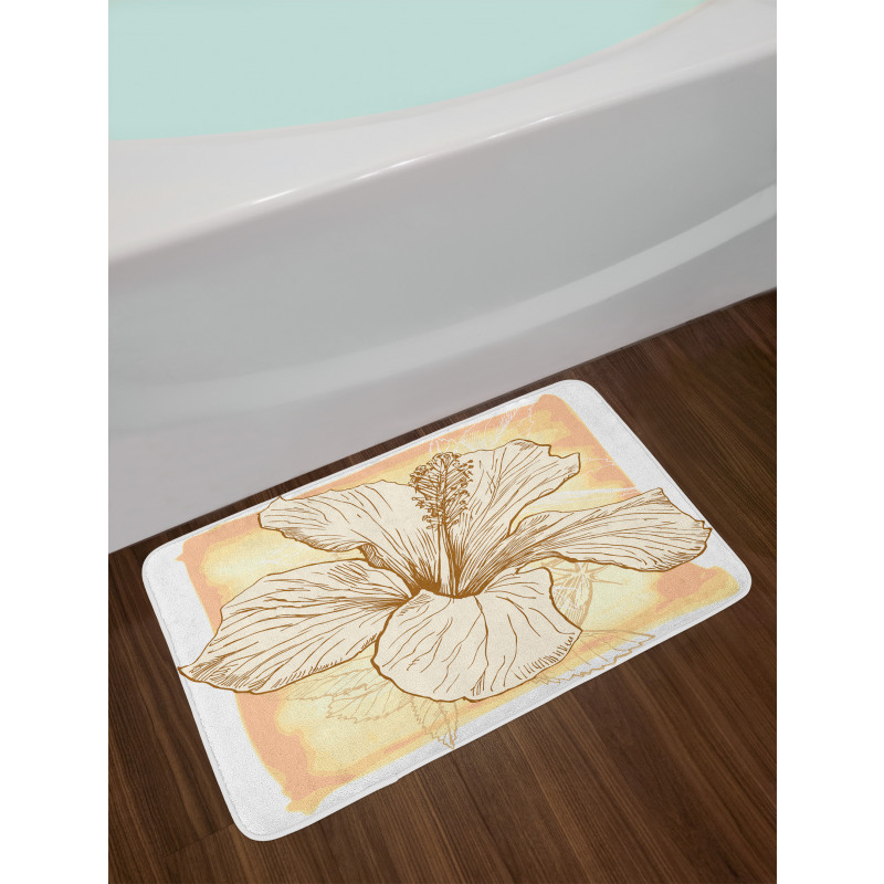 Large Hibiscus Flower Petals Bath Mat