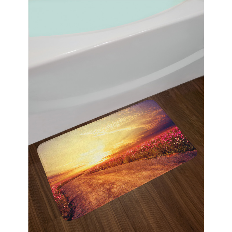 Cosmos Flower Field Bath Mat