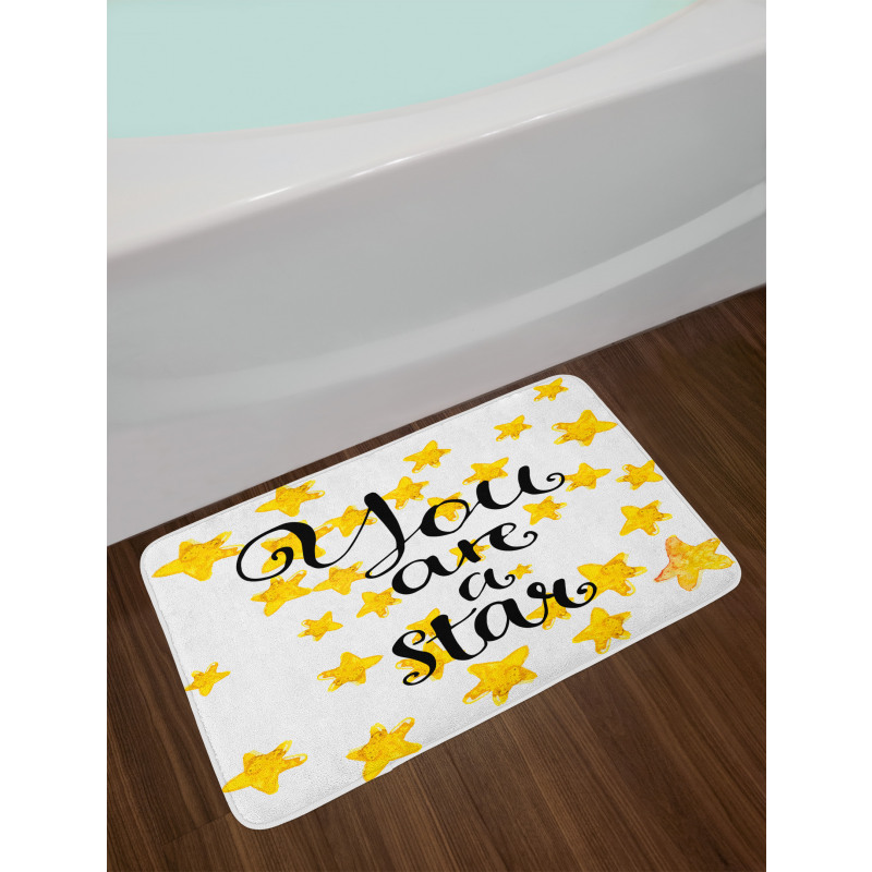 Motivational Star Phrase Bath Mat