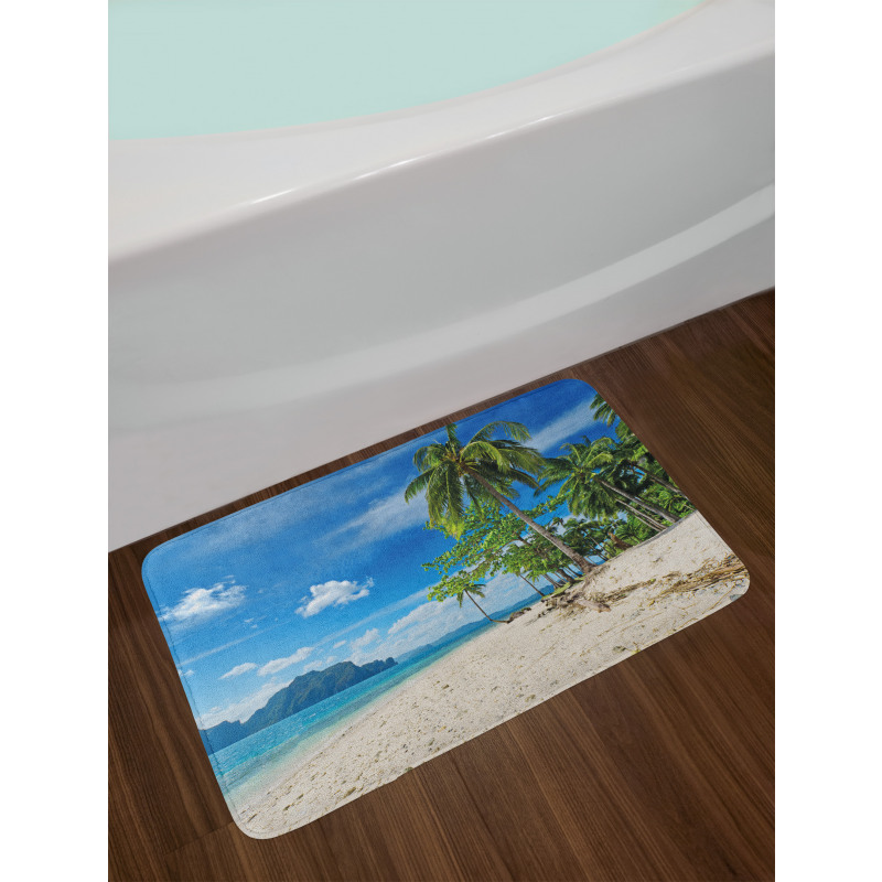 Sea Palms Mountains Bath Mat