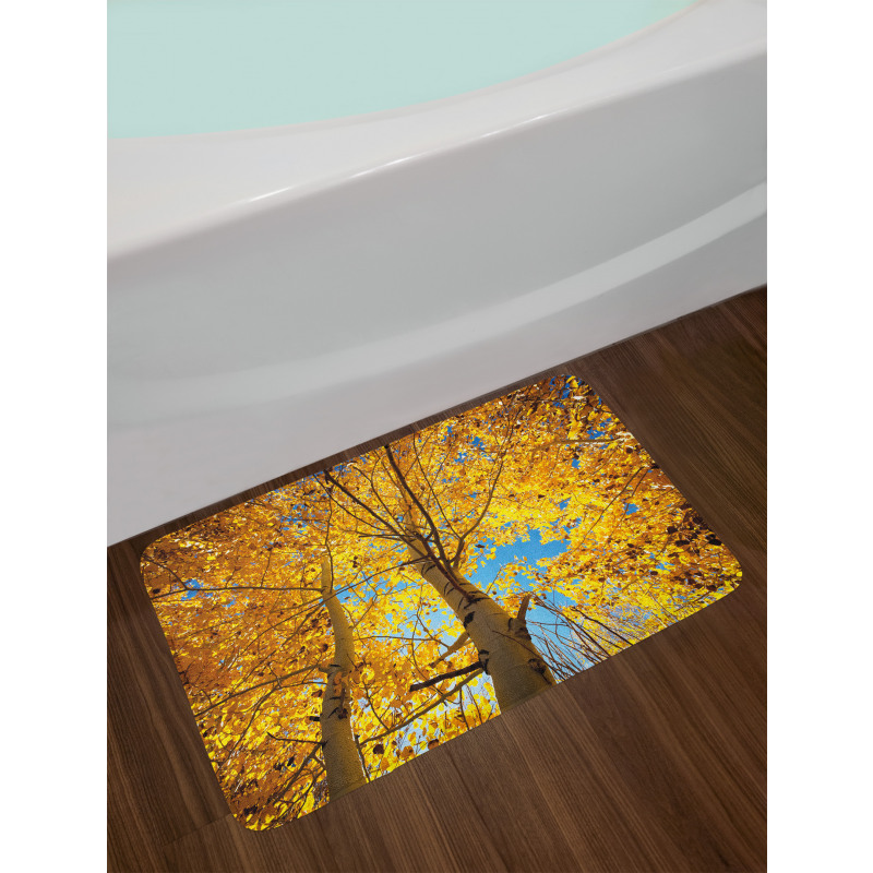 Autumn Trees Leaf Forest Bath Mat