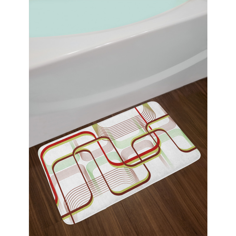 Wavy Abstract Shape Line Bath Mat