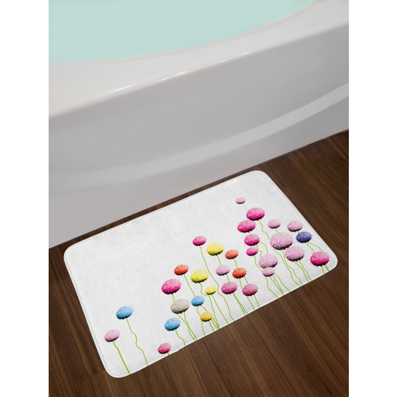 Amaranth Flower Pattern Bath Mat