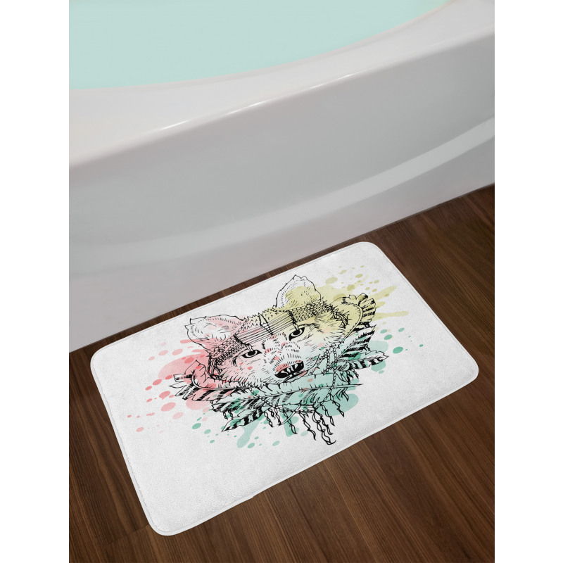 Wild Tribe Animal Wolf Bath Mat