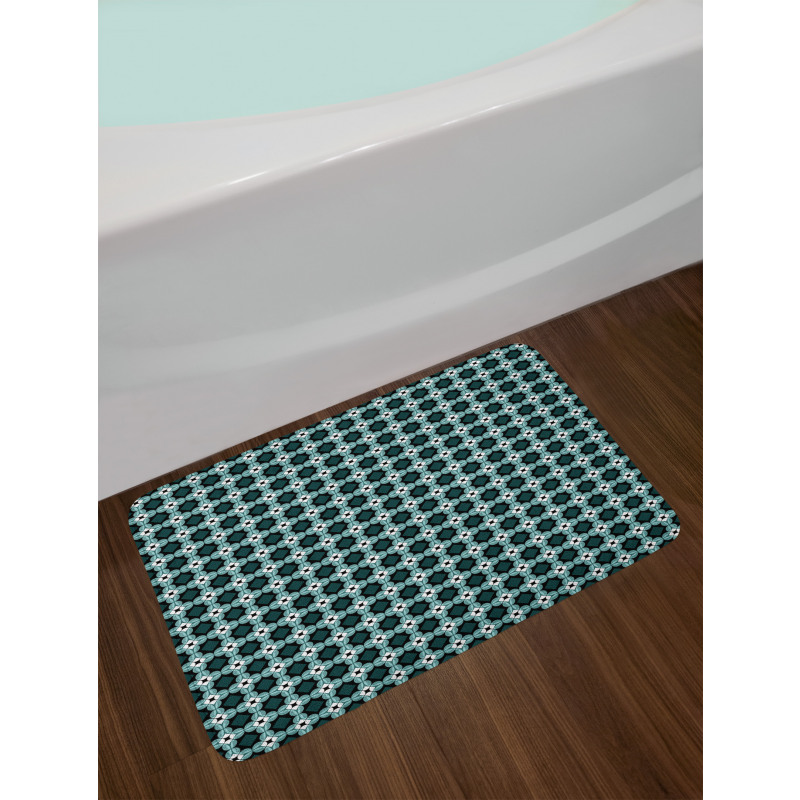 Oriental Blue Pattern Bath Mat