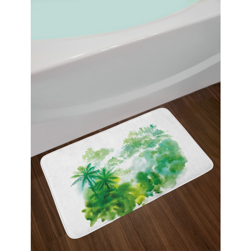 Watercolor Forest Image Bath Mat