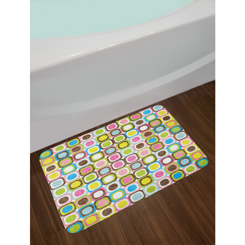 Cubes Inner Circles Bath Mat