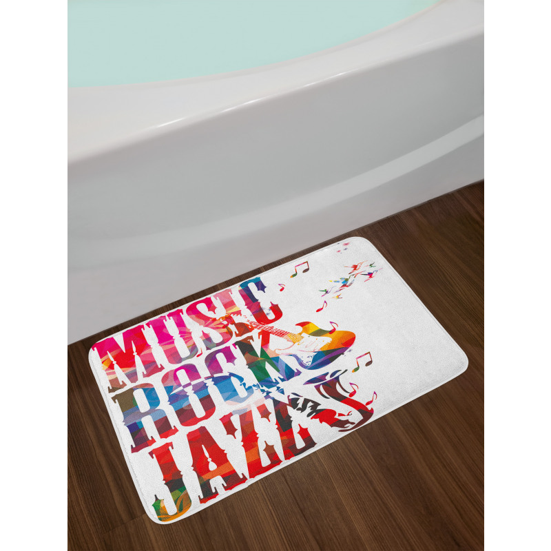 Rock Jazz Lettering Bath Mat