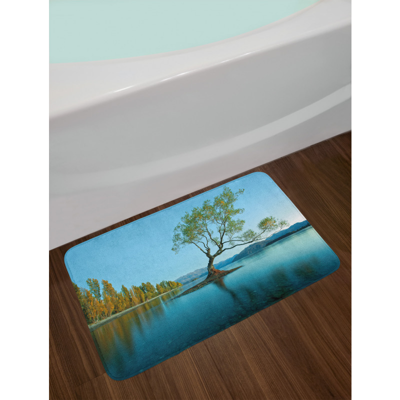 Tree Lake Nature Themed Bath Mat