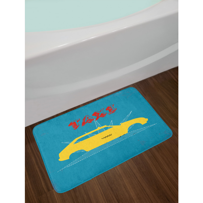 Old Cab Grunge Typography Bath Mat