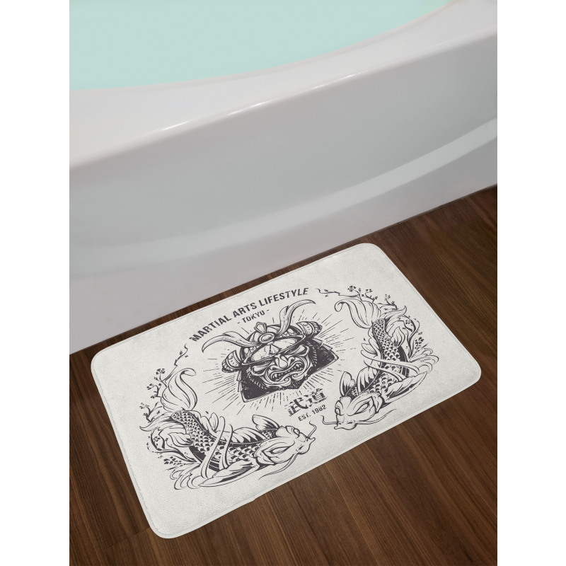 Samurai Mask Koi Bath Mat