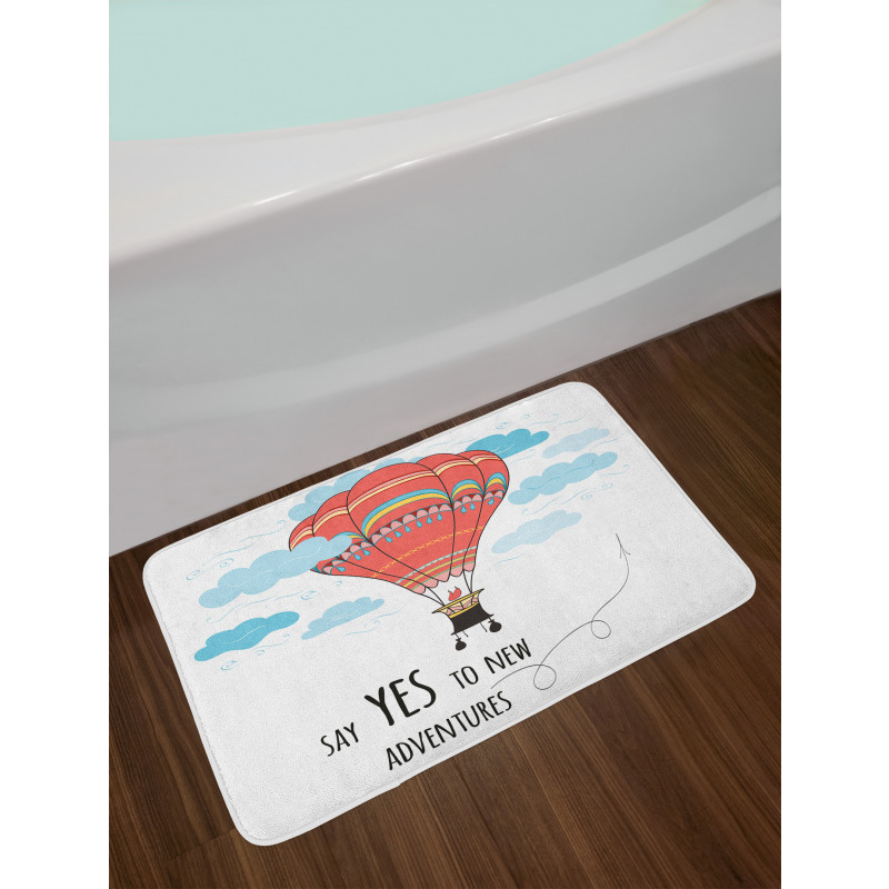 Words Hot Air Balloon Bath Mat