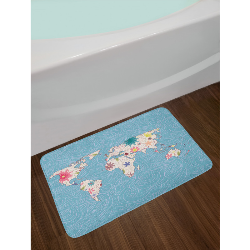 World Continents Bath Mat