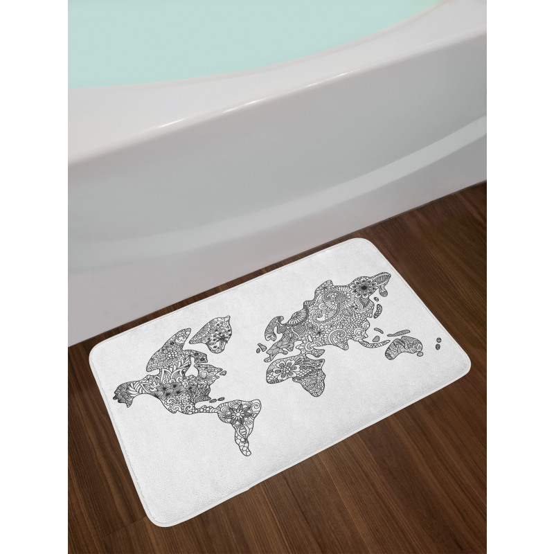 Floral Continents Bath Mat