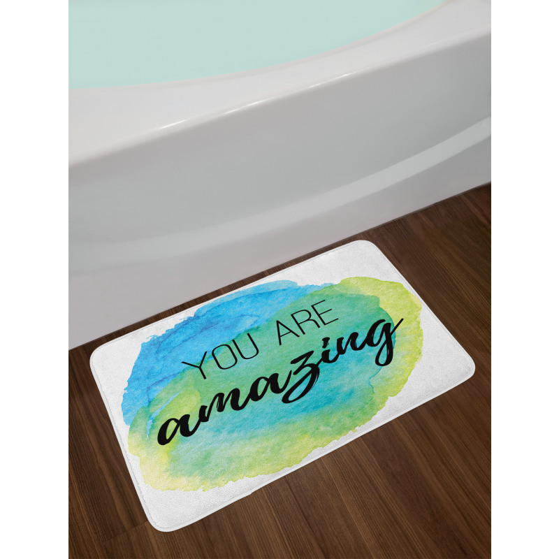 Inspiratonal Watercolor Bath Mat