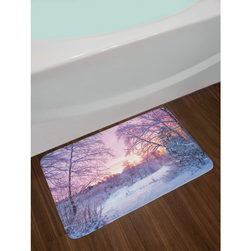 Braches Snowy Sunset Bath Mat