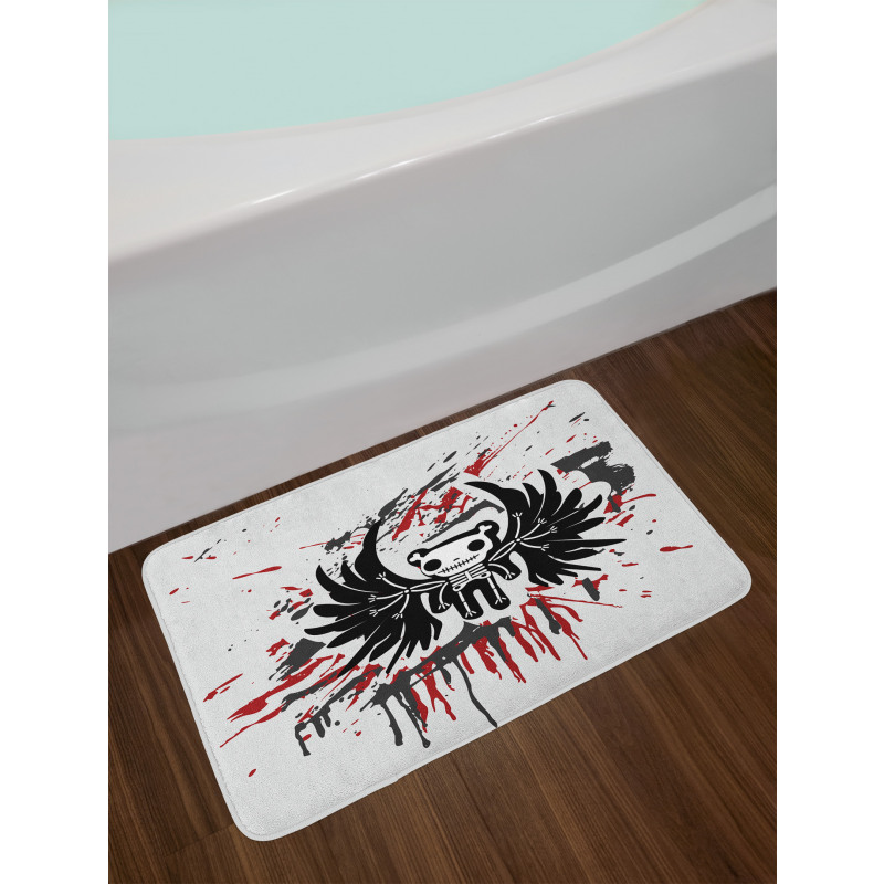 Comic Dead Skull Face Bath Mat