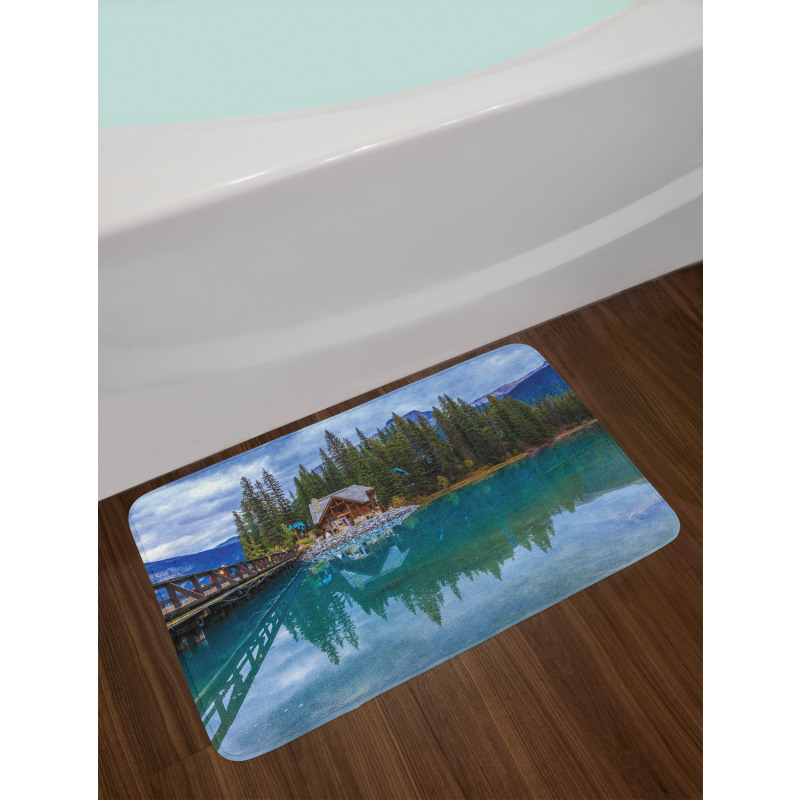 Lake Scenery Cottage Bath Mat