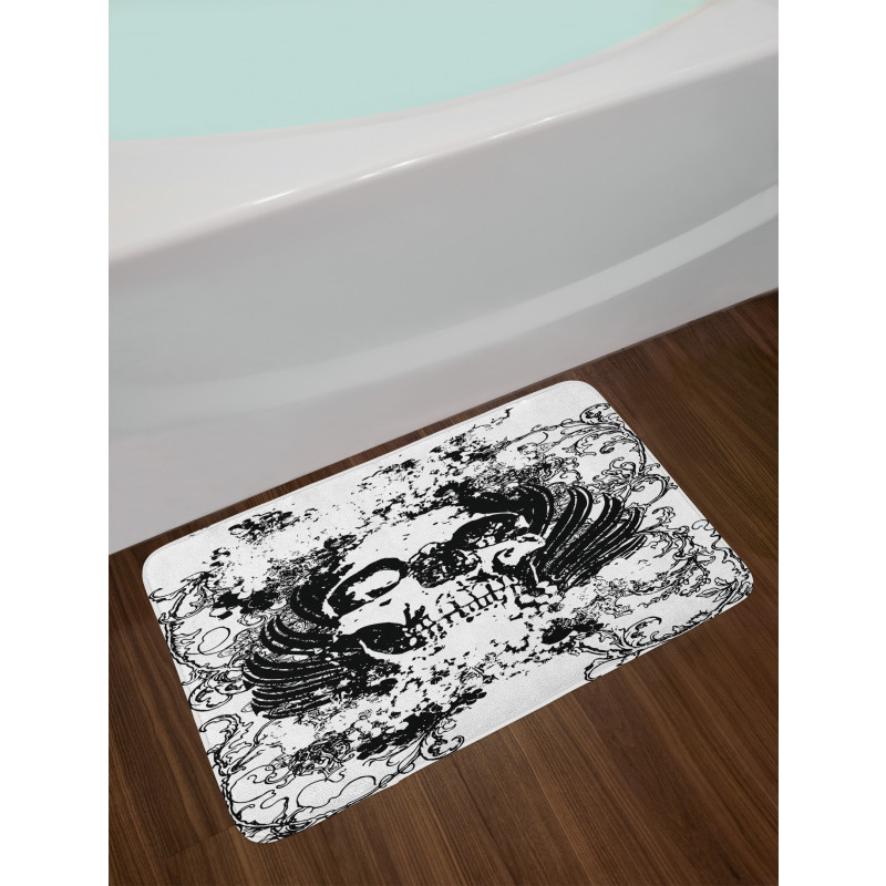 Dark Horror Scary Skull Bath Mat