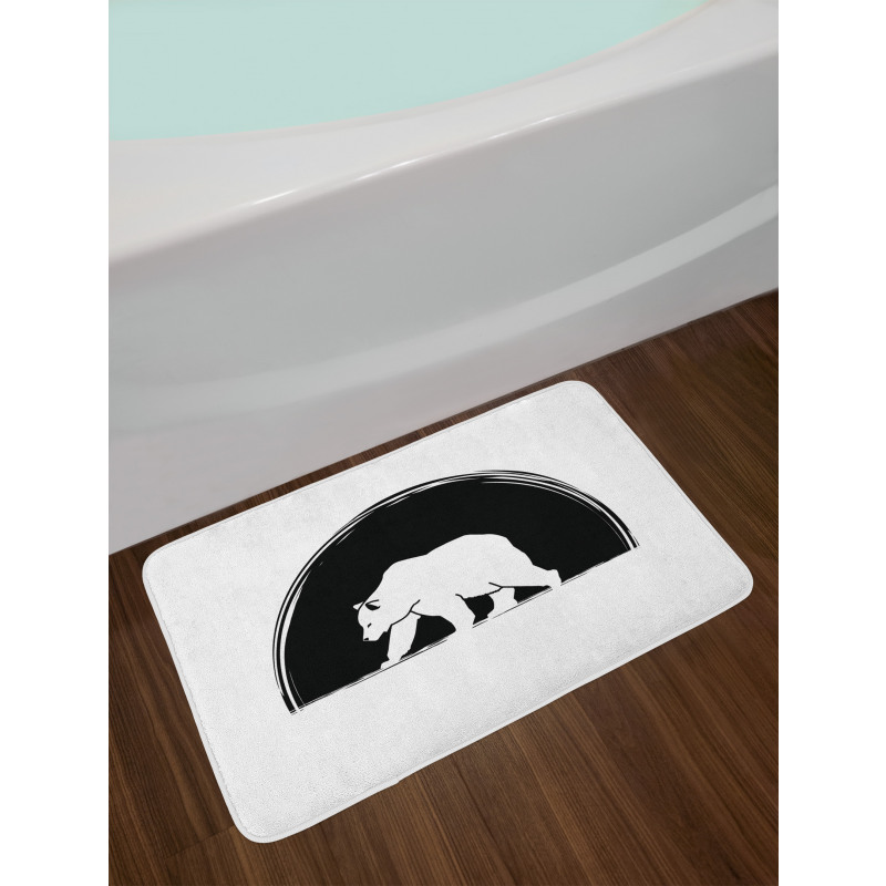 Big Polar Bear Walking Bath Mat