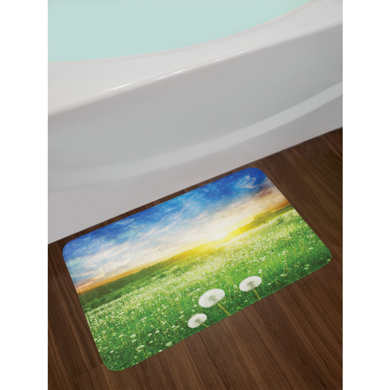 Dandelion Flower Field Bath Mat