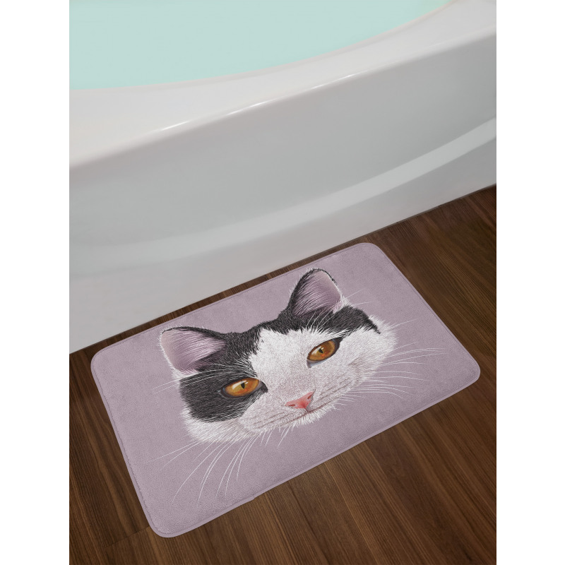 Pet Cat Kitty Portrait Bath Mat