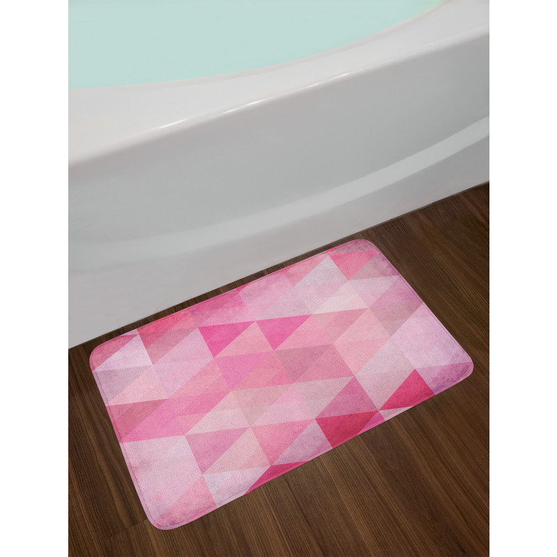 Abstract Vintage Triangles Bath Mat