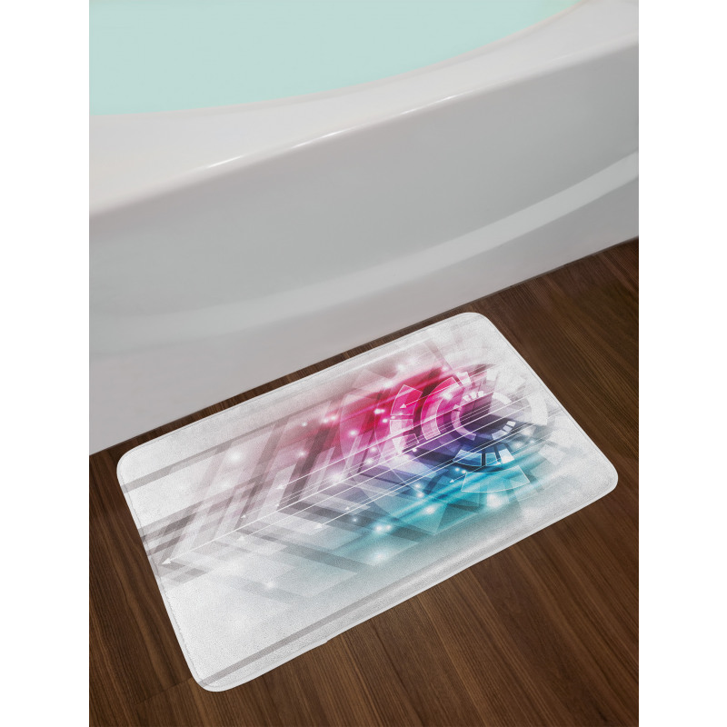 Futuristic Geometric Bath Mat