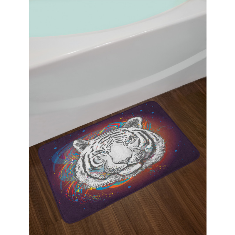 Tiger from Outer Space Bath Mat