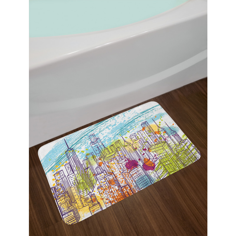 Landscape Skyscrapes Bath Mat