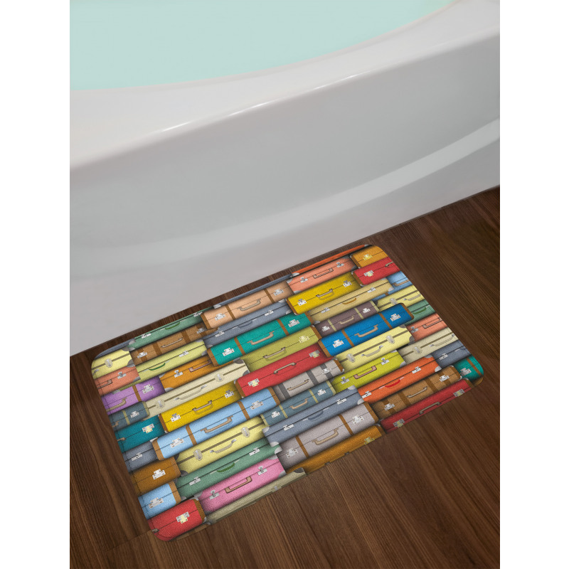 Colored Travel Suitcase Bath Mat