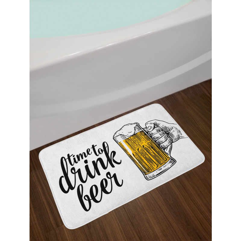 Time to Drink Beer Man Bath Mat