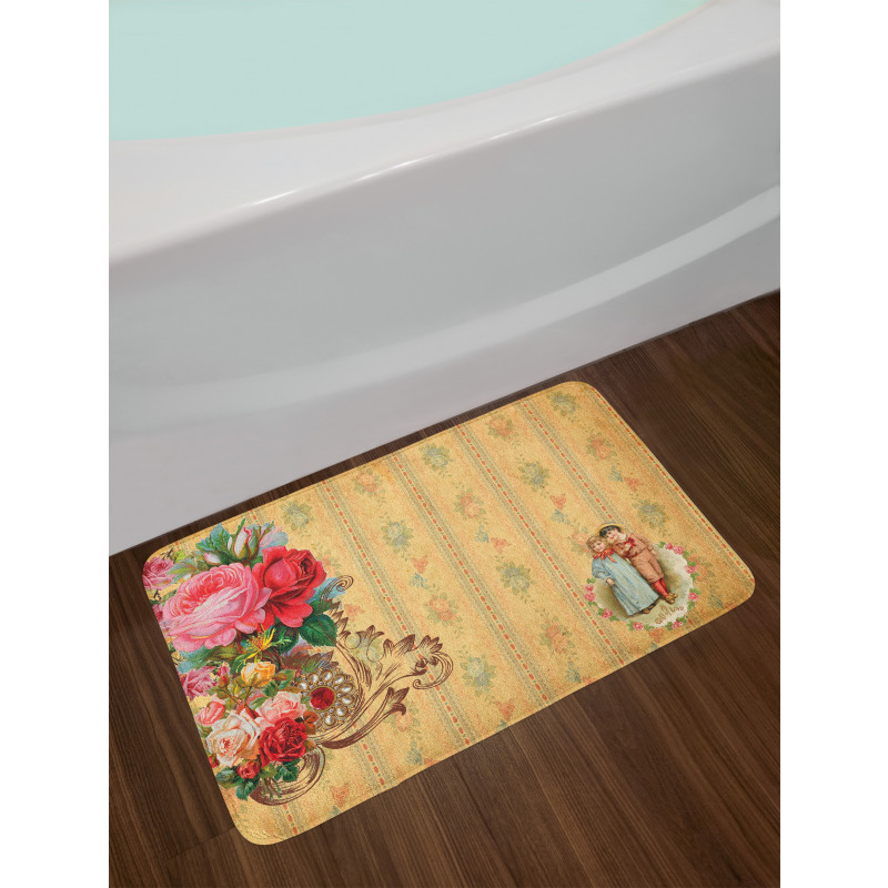 Romantic Country Roses Bath Mat