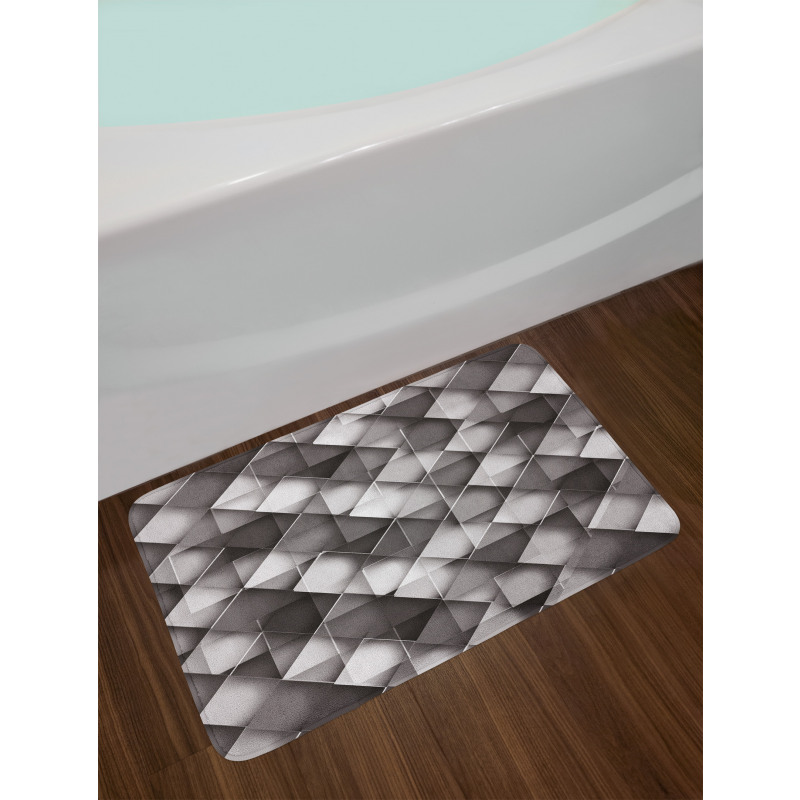 Grey Ombre Squares Bath Mat