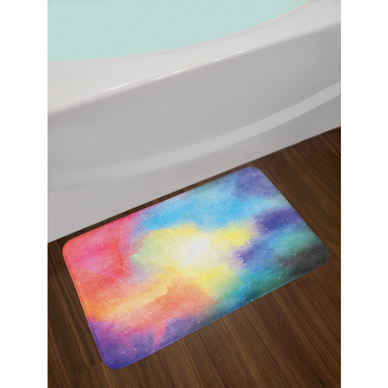 Watercolor Star Galaxy Bath Mat