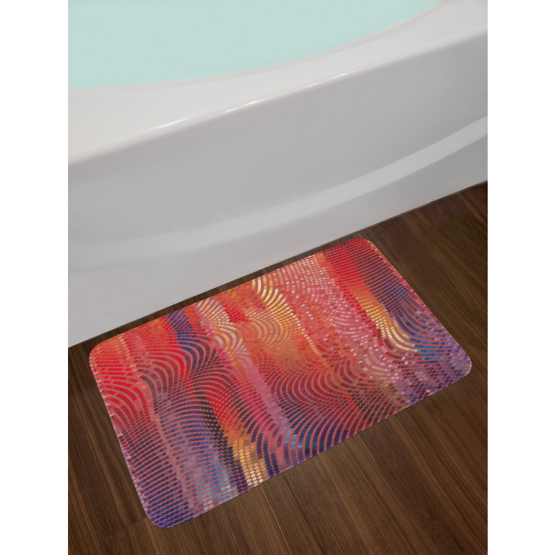 Wavy Mosaic Pixelated Bath Mat