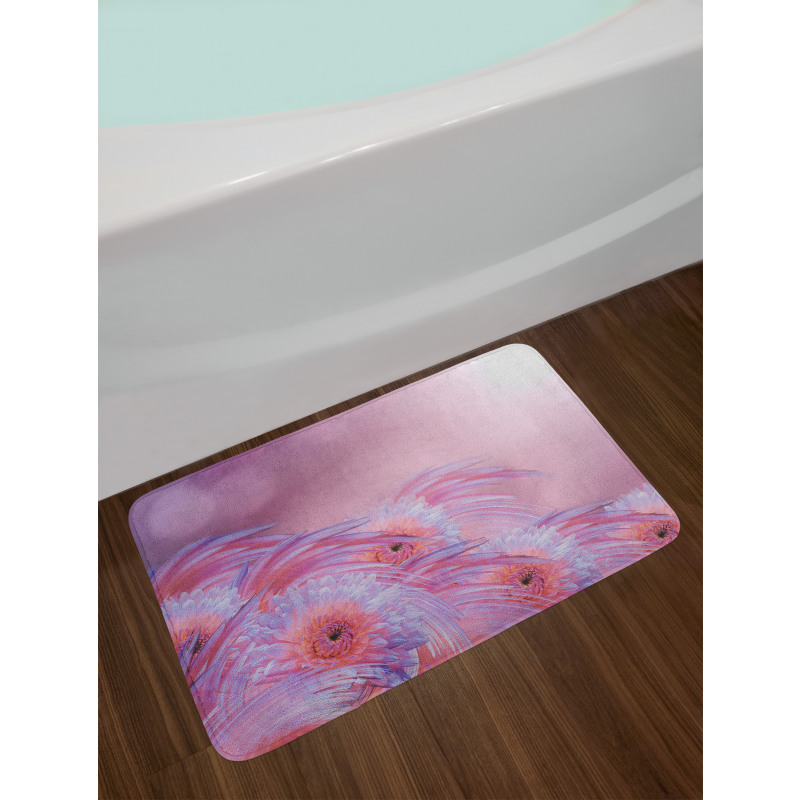 Summer Dahlia Flowers Bath Mat