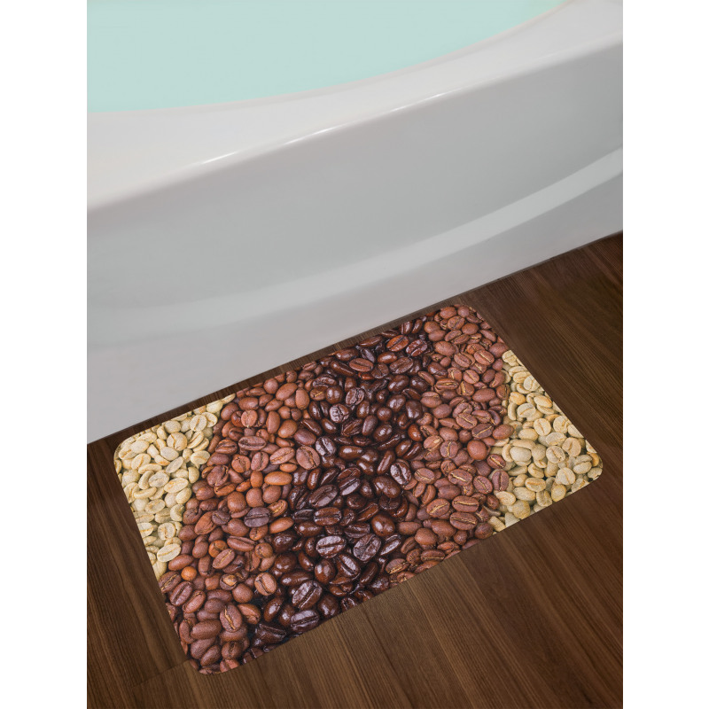 Coffee Beans Stripes Bath Mat