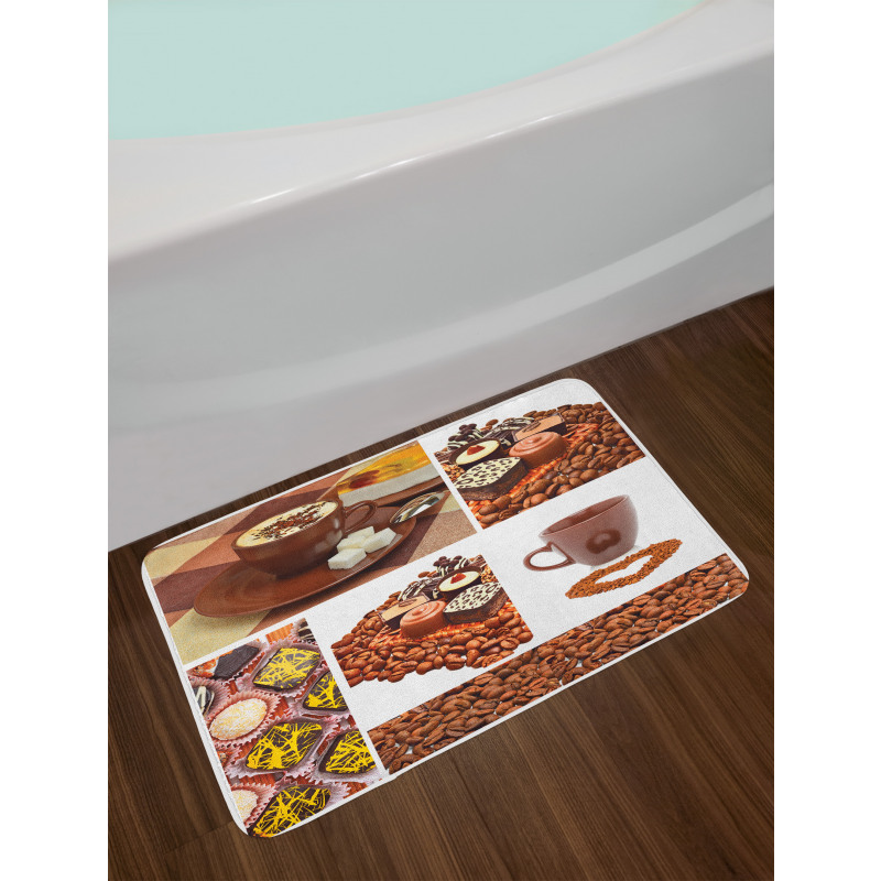 Sweets and Coffee Beans Bath Mat
