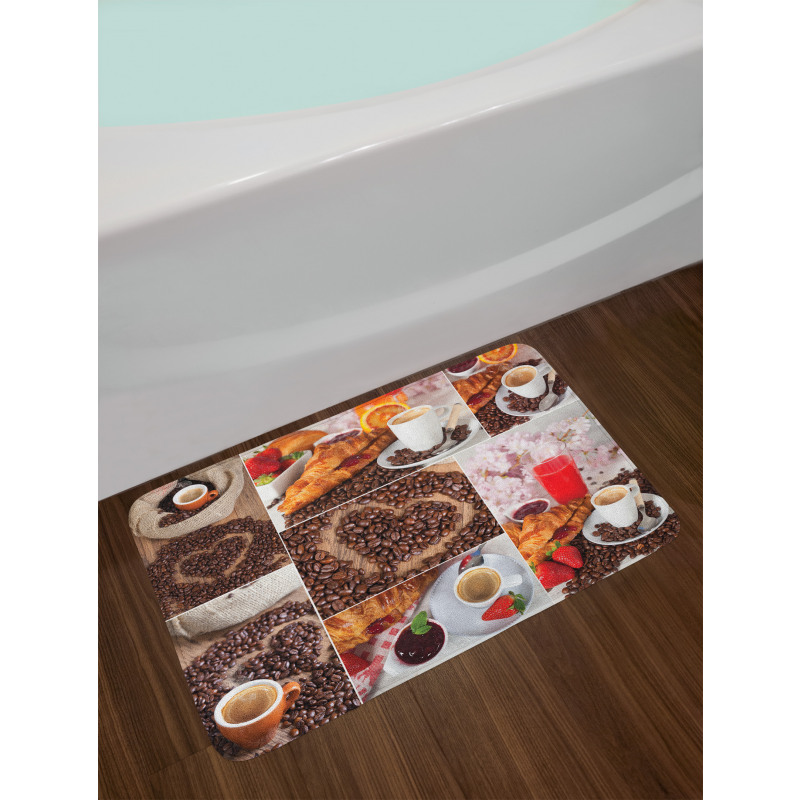 Croissant and Coffee Bath Mat