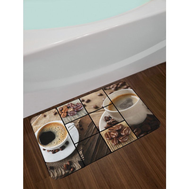 Coffee Mugs Wood Table Bath Mat
