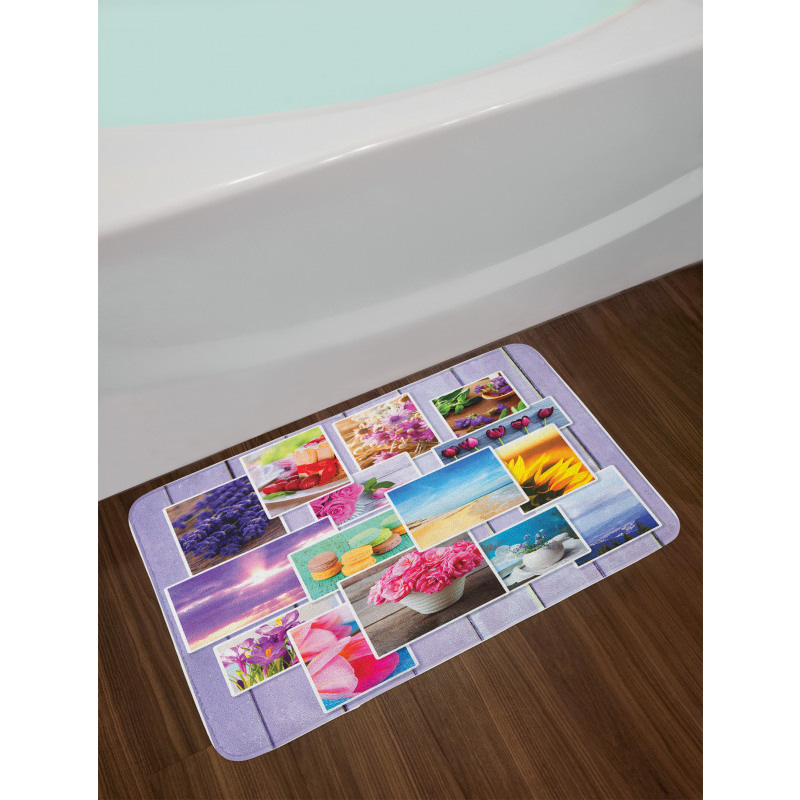 Flowers and Macaroons Bath Mat