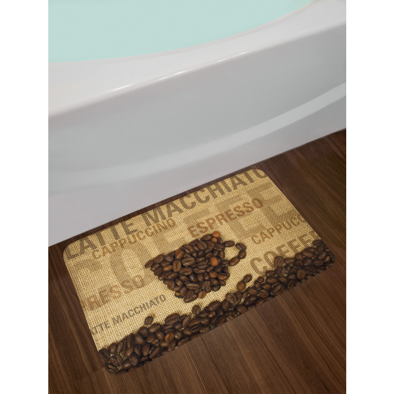 Coffee Beans Shaped Mug Bath Mat