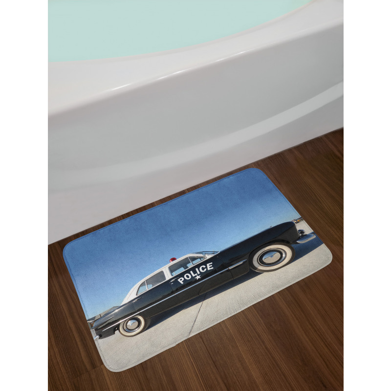 Old Police Car Digital Bath Mat