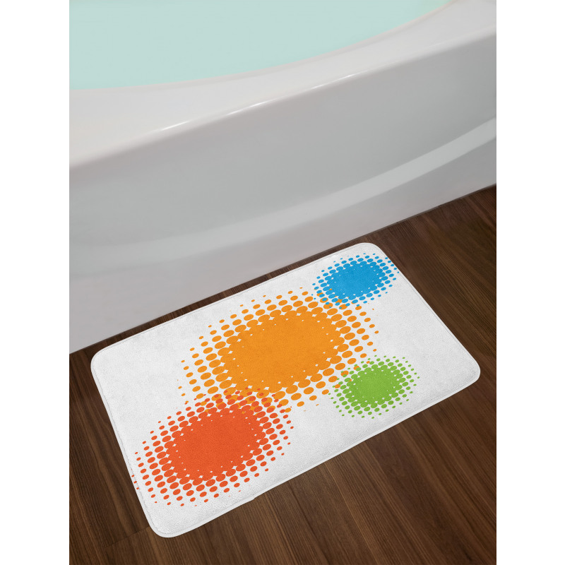 Colorful Half Tone Circles Bath Mat