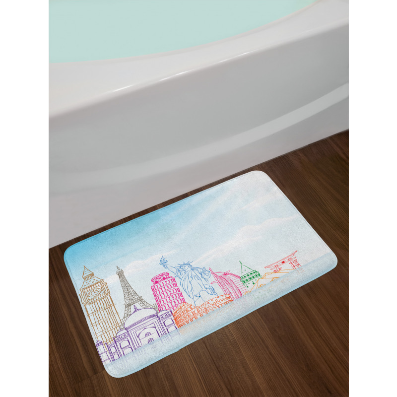 European Cities Landmarks Bath Mat