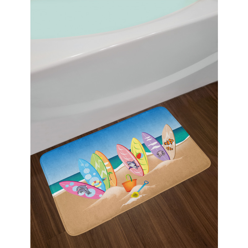 Beach the Skyd the Sea Bath Mat